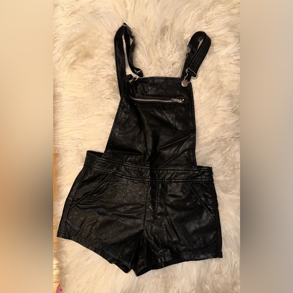 Leather Short Overalls